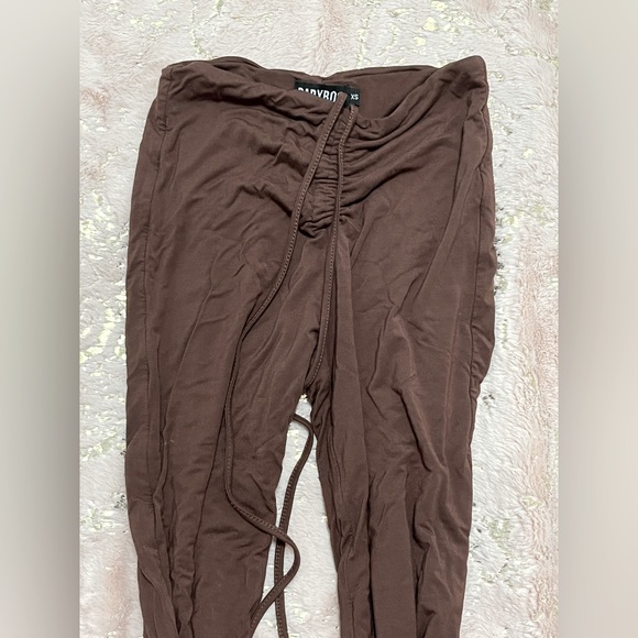 BABY BOO FASHION chocolate brown halter top and lace up flared pants set - Picture 8 of 10